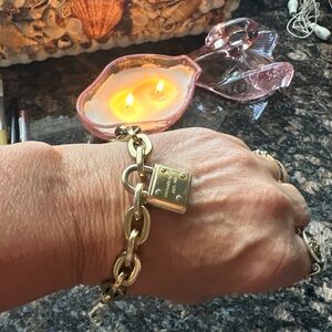 Michael Kors Gold and Brown Chain Bracelet